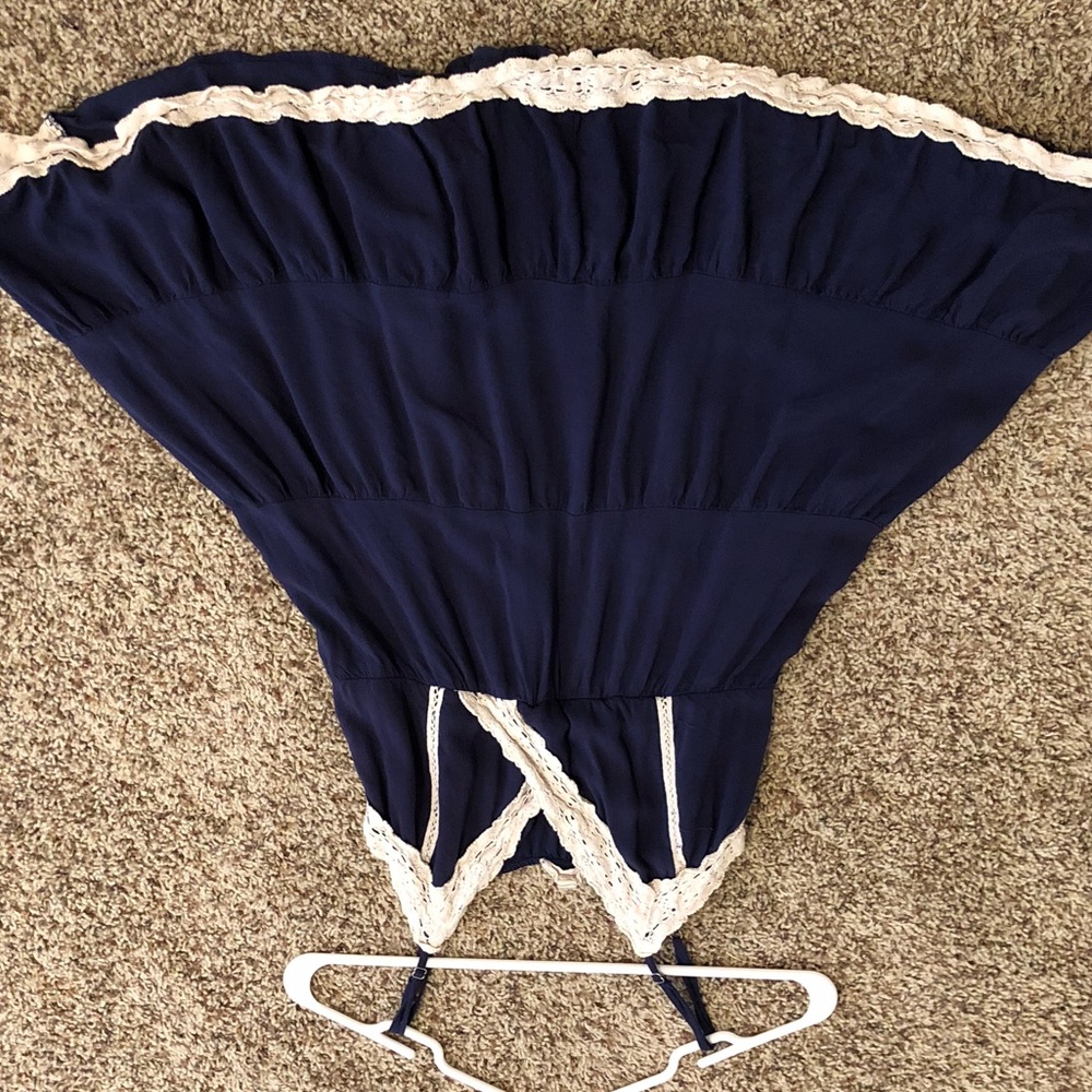 navy blue with lace sweet journey dress